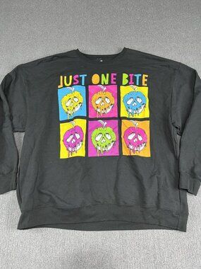 Disney Unisex Black Colorful Poison Apple Just One Bite Sweatshirt XXL